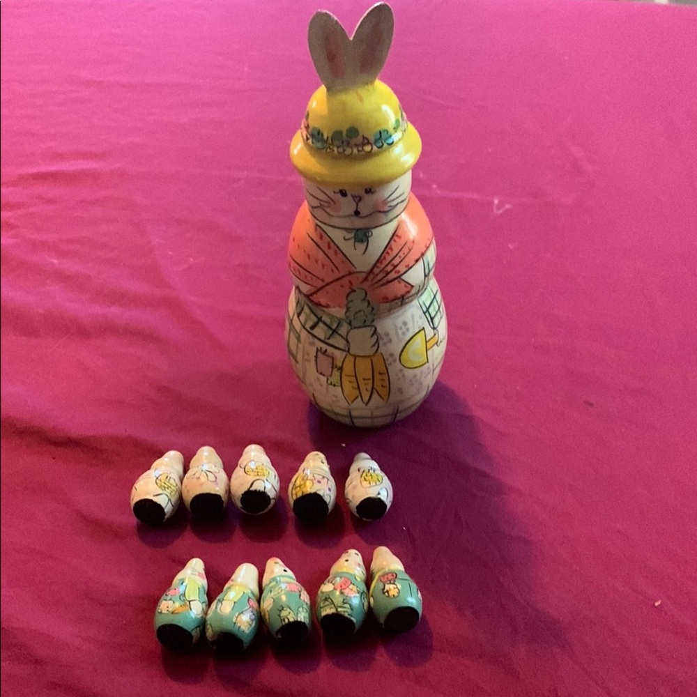 Colorful Bunny Nesting Dolls